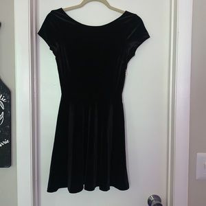 Velvet Cap-Sleeve Skater Dress